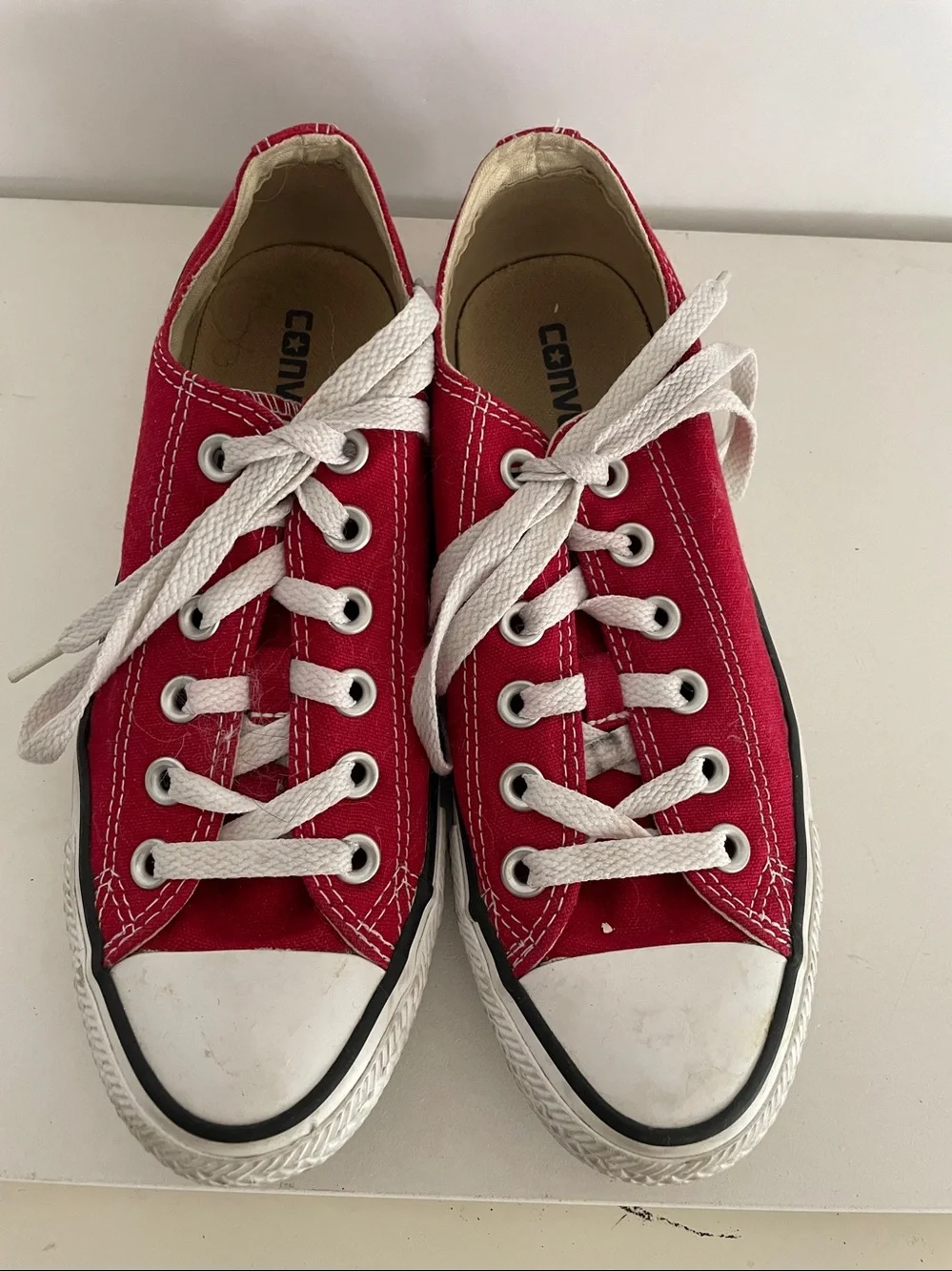 CONVERSE Chuck Taylor All Star Low Top Classic Sneakers Shoes  Unisex Red/White